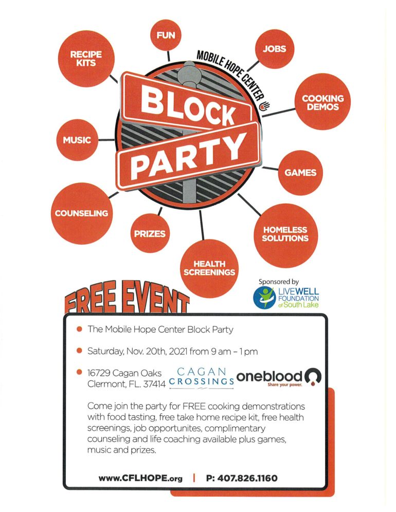 Mobile Hope Center Block Party on November 20th