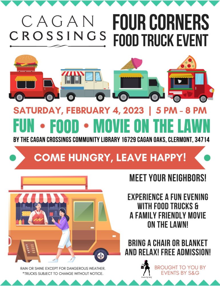Food Truck Night on February 4th from 5 pm to 8 pm