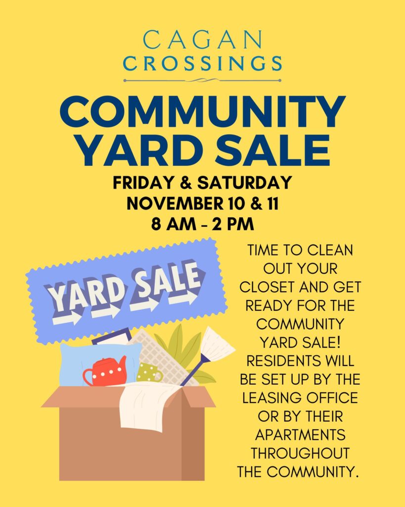 community yard sale on november 10 and 11